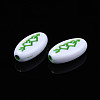 Opaque White Acrylic Beads MACR-N012-08-3