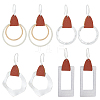 ANATTASOUL 4 Pairs 4 Styles Round & Rectangle & Polygon & Ring Brass Dangle Hoop Earrings EJEW-AN0003-06-1