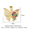 Brass Micro Pave Colorful Cubic Zirconia Pendants ZIRC-OY001-30-2