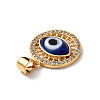 Lampwork Evil Eye Pendants with Clear Cubic Zirconia ZIRC-L102-11G-04-4