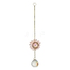 Glass Flower Hanging Suncatchers HJEW-P018-F05-3