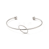 Non-Tarnish Oval 201 Stainless Steel Cuff Bangles for Women Girls STAS-K247-04P-1