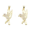 Brass Micro Pave Clear Cubic Zirconia Pendants ZIRC-N039-254-2