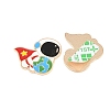 Space Astronauts Alloy Enamel Cabochons AL-CBA1A6F-07KCG-E-2