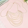 Plastic Imitation Pearl Round Beaded Shoulder Chains AJEW-WH20006-210-3