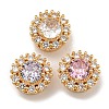 Brass Micro Pave Cubic Zirconia Beads KK-U037-06G-01-1