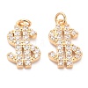 Brass Micro Pave Cubic Zirconia Pendants ZIRC-O044-18G-2
