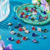 42Pcs 7 Colors Glass Cone Connector Charms STAS-TA0006-10-5