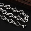 304 Stainless Steel Spiked Oval Link Chain Necklaces for Women Men NJEW-A043-01P-3