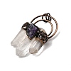 Natural Quartz Crystal Prism & Amethyst Big Pendants G-A270-02R-2