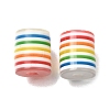 Transparent Rainbow Stripe Opaque Resin Beads RE-CBA0A57-12B-1