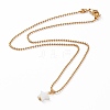 Natural Freshwater Shell Star Pendant Necklaces NJEW-JN03261-01-2