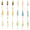3Pcs 3 Styles Electroplated Natural Quartz Crystal Big Pendants PALLOY-YW00079-01-2