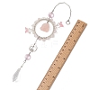 Natural Rose Quartz & Glass Suncatcher HJEW-TA00454-01-3