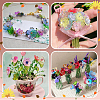 300Pcs 6 Styles Spray Paint ABS Plastic Imitation Pearl Bead Caps MACR-SC0002-75-6