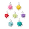 7Pcs 7 Colors Handmade Glass Seed Beaded Tortoise Pendants PALLOY-CJ00103-1