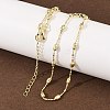 Brass Oval Ball Chain Necklaces for Men Women X-NJEW-L012-03G-1