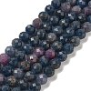 Natural Red Corundum/Ruby and Sapphire Beads Strands G-B088-C14-06-1