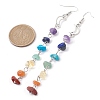 Chakra Theme Natural & Synthetic Gemstone Chip Dangle Earrings EJEW-JE05629-02-3