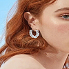 1 Pair Alloy Glass Seed Beads Hoop Earrings EJEW-LP0003-65F-1
