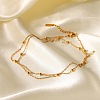 French Style 304 Stainless Steel Cable Chain Double Layer Bracelets IW3608-2