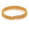 Brass Twisted Flower Beaded Cuff Bangle JB762A-1