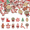 36Pcs 12 Styles Single Face Printed Wood Big Pendants WOOD-TA0002-93-1