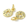 Rack Plating Brass Micro Pave Cubic Zirconia Pendants KK-K332-09G-3