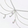 Gothic Style Alloy & Clear Glass Teardrop Tassel Multilayer Waist Belly Chains for Women FS-WGFFABC-01-3