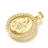Rack Plating Brass with Cubic Zirconia Pendants KK-Z086-33G-12-2