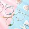 3Pcs Dyed Synthetic Turquoise Silder Bracelets BJEW-JB13263-1