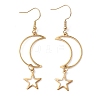 Hollow Star and Moon 304 Stainless Steel Dangle Earrings EJEW-JE05311-01-1