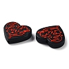Food Grade Heart with Word Love Silicone Focal Beads SIL-NH0001-01B-2