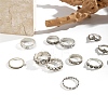 12Pcs 12 Styles Alloy Skull & Eye & Sun & Bee Finger Rings Set for Unisex PW-WG2EF13-01-3