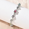 Brass Micro Pave Colorful Cubic Zirconia Link Chain Bracelets BJEW-G764-04P-1