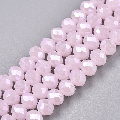 Electroplate Glass Beads Strands EGLA-A044-J8mm-A02-1