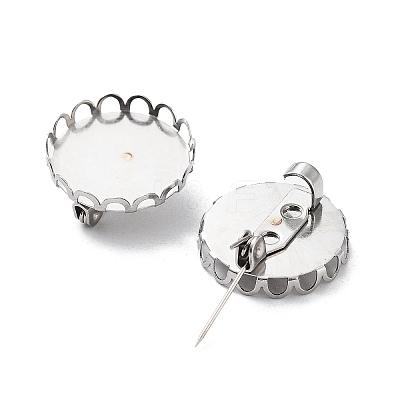 Non-Tarnish 304 Stainless Steel Brooch Base Settings FIND-D035-03C-P-1