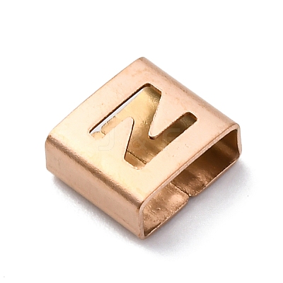 Ion Plating(IP) 304 Stainless Steel Square Slide Charms STAS-L132-19N-RG-1