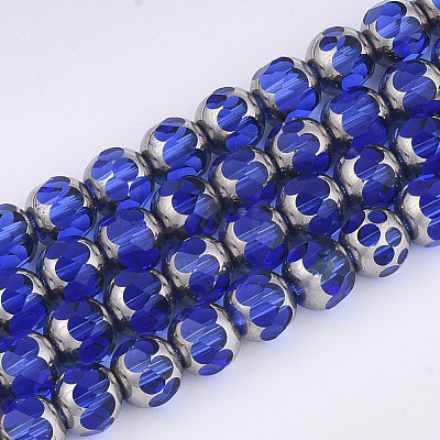 Electroplate Glass Beads Strands X-EGLA-T019-02C-1
