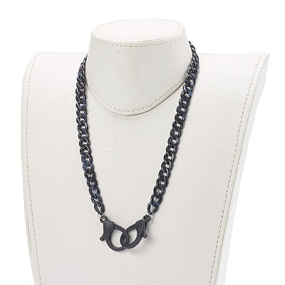 Personalized Acrylic Curb Chain Necklaces Sets NJEW-JN03431-1