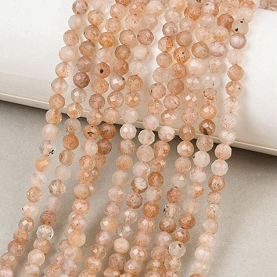 Natural Gold Sunstone Beads Strands G-B175-D11-4mm-1
