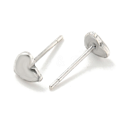 Rack Plated Heart Brass Stud Earrings for Women EJEW-Z048-08P-1