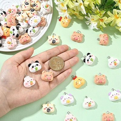 20Pcs Opaque Resin Pendants RESI-YW0005-60-1