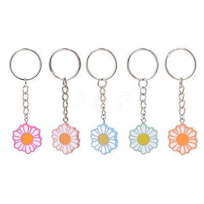 Flower Acrylic Pendant Keychain KEYC-JKC00428-01-1