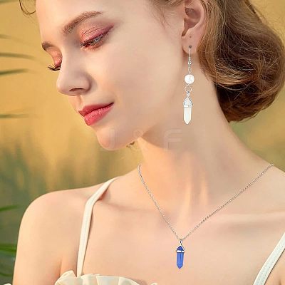 10Pcs 10 Colors Bullet Glass Pointed Pendants GLAA-FH0001-49-1