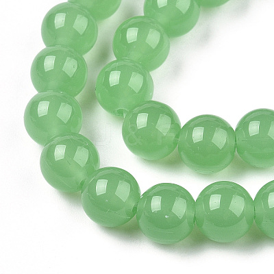 Imitation Jade Glass Beads Strands GLAA-T032-J10mm-02-1