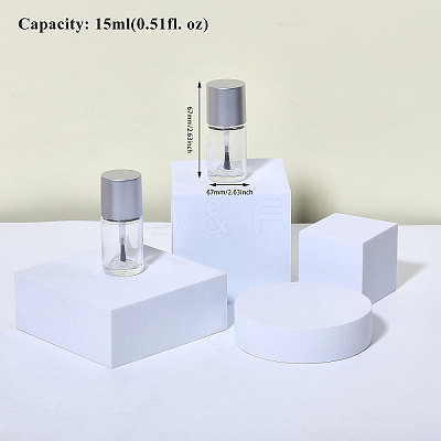 Transparent Glass Nail Polish Empty Bottle MRMJ-WH0082-29A-1