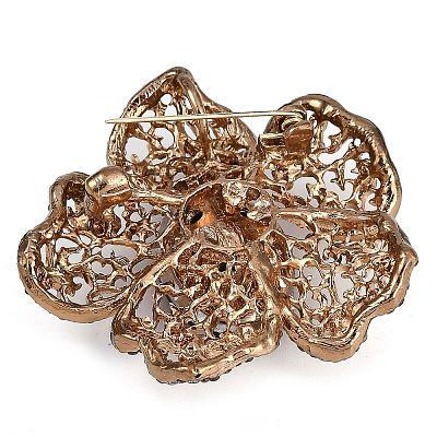 Zinc Alloy Siam Rhinestone Brooch JEWB-U011-03AS-04-1