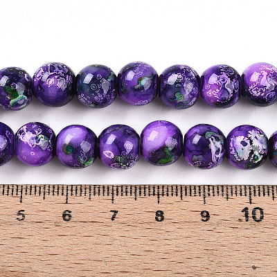 Baking Paint Glass Beads X1-DGLA-N003-10mm-A07-1