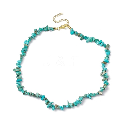 Natural Howlite Chip Beaded Necklace NJEW-JN04616-07-1